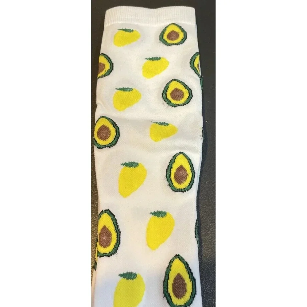 Compression Women Socks Nurse Travel Knee High Colorful Avocado S/M NEW‎